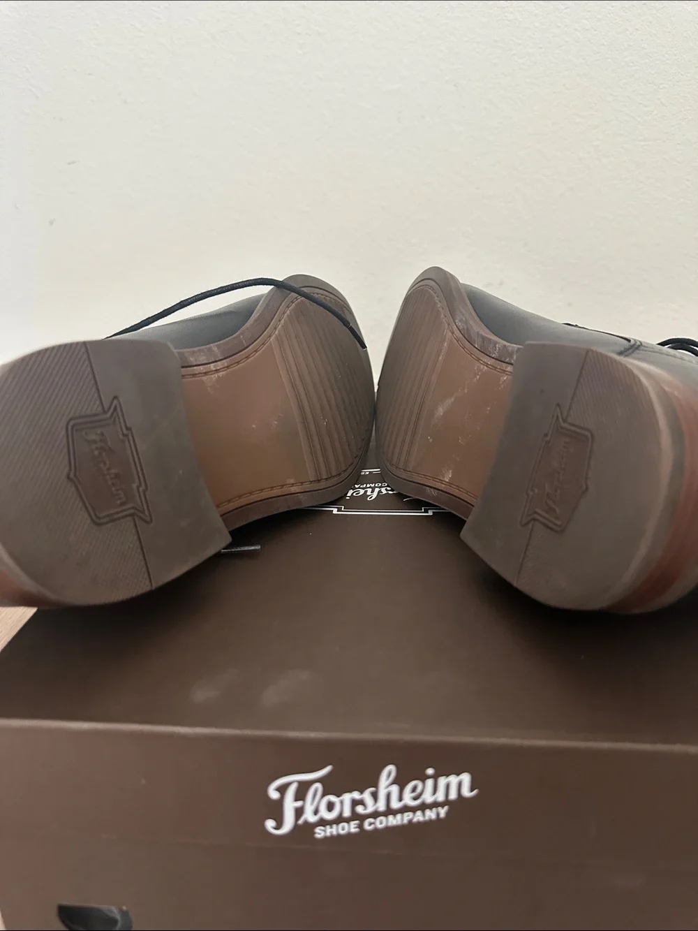 Florsheim Black Leather Chukka Boots with Brown Welt